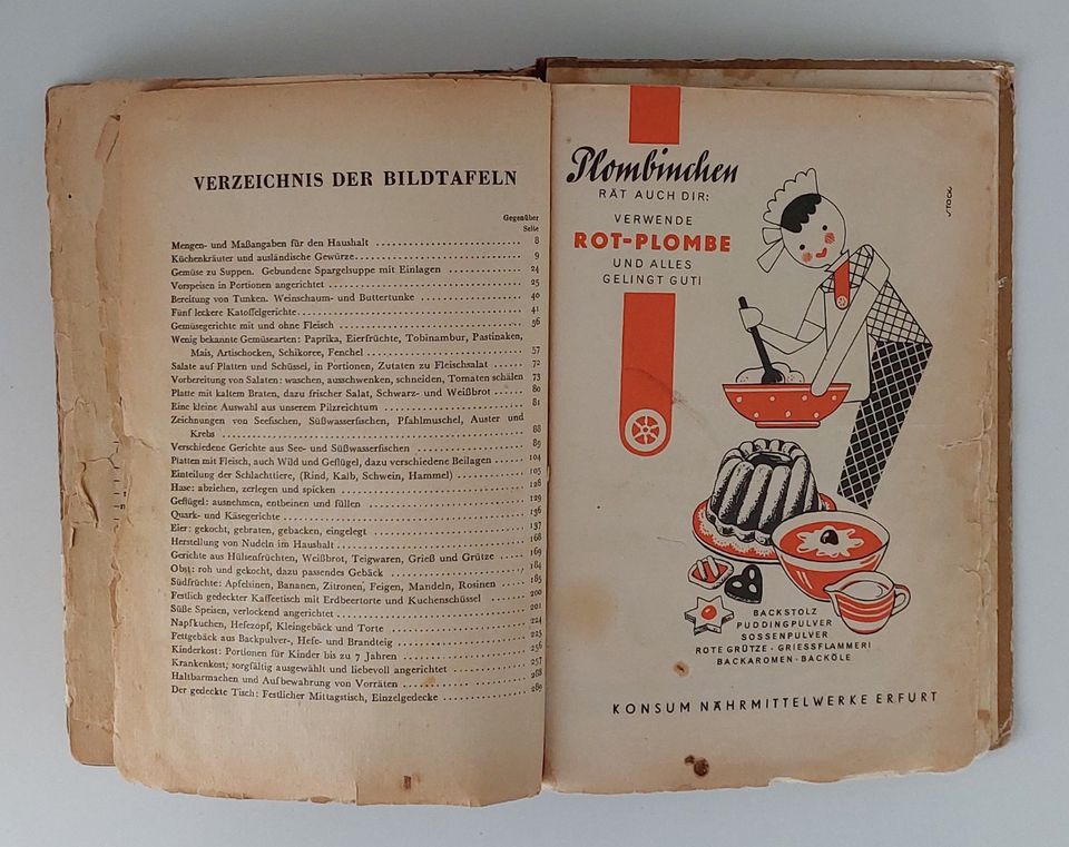 Antiquarisches Kochbuch 1955 in Wolkenstein