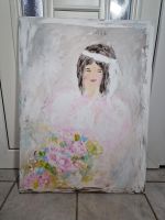 XL Bild Gemälde 80 x 60 cm Frau Hochzeit Acryl Braut vintage groß Nordrhein-Westfalen - Ibbenbüren Vorschau