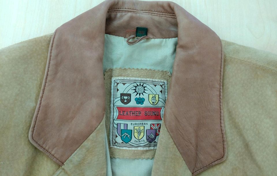 Lederjacke Herren Gr 38 beige gebraucht in Heilbronn