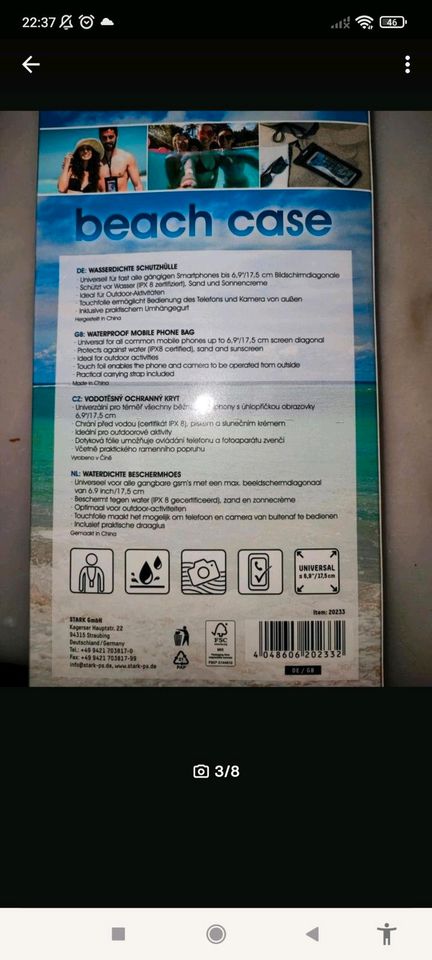 Beachcase Handyhülle Schutzhülle Smartphone OVP 10 €* in Großefehn