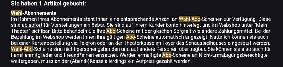 Bochum Schauspielhaus Wahl-Abo, 2 Tickets übrig in Gelsenkirchen