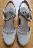 Sandale JANA beige/Silber Größe 40 Hessen - Schotten Vorschau