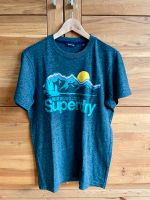 T-Shirt Superdry Grau/Türkis Gr. M Nordrhein-Westfalen - Niederkassel Vorschau