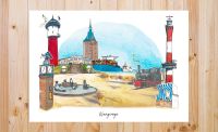 WANGEROOGE Kunstdruck 60x42, vom Künstler, Aquarell Niedersachsen - Wangerooge Vorschau