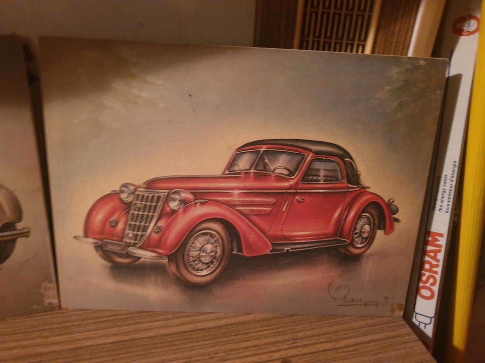 5x Oldtimer Autos Bilder auf Hartpappe in Berlin