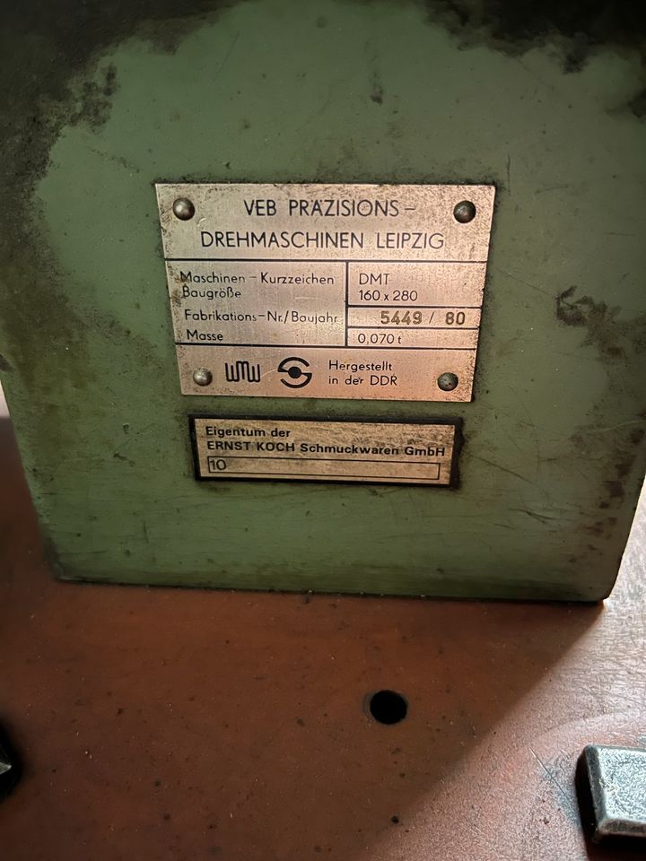 Saupe WMW DMT 160 x 280 Feinmechaniker Drehbank in Frankfurt am Main