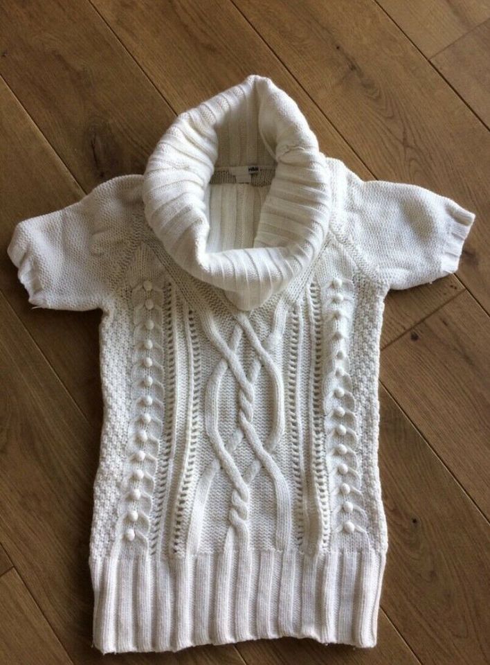 Kurzarm Pullover Rollkragen angora wollweiss Gr. Xs in Hemmingen