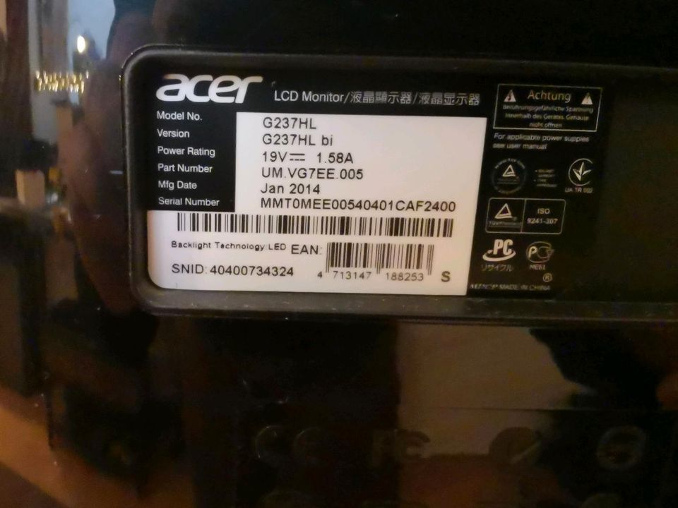 Acer G237hl HL 23 Zoll Monitor full HD in Berlin