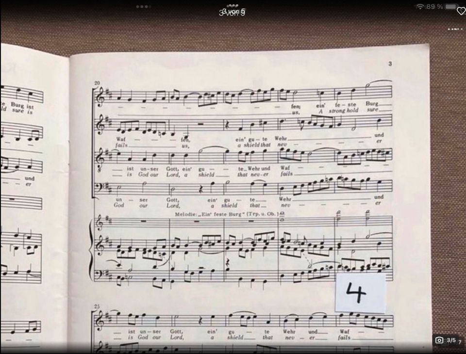 Klavierauszüge: „Bach WO + Ein feste Burg“, gebraucht in Borstel-Hohenraden