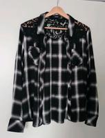 GUESS Bluse Gr. M Schwarz weiß kariert Spitze Kr. Altötting - Burghausen Vorschau