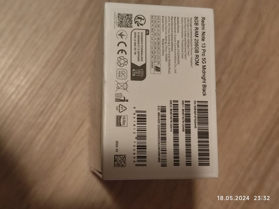 XIAOMI Redmi Note 13 Pro 5G 256 GB Midnight Black Dual SIM ( NEU) in Hohenfelde