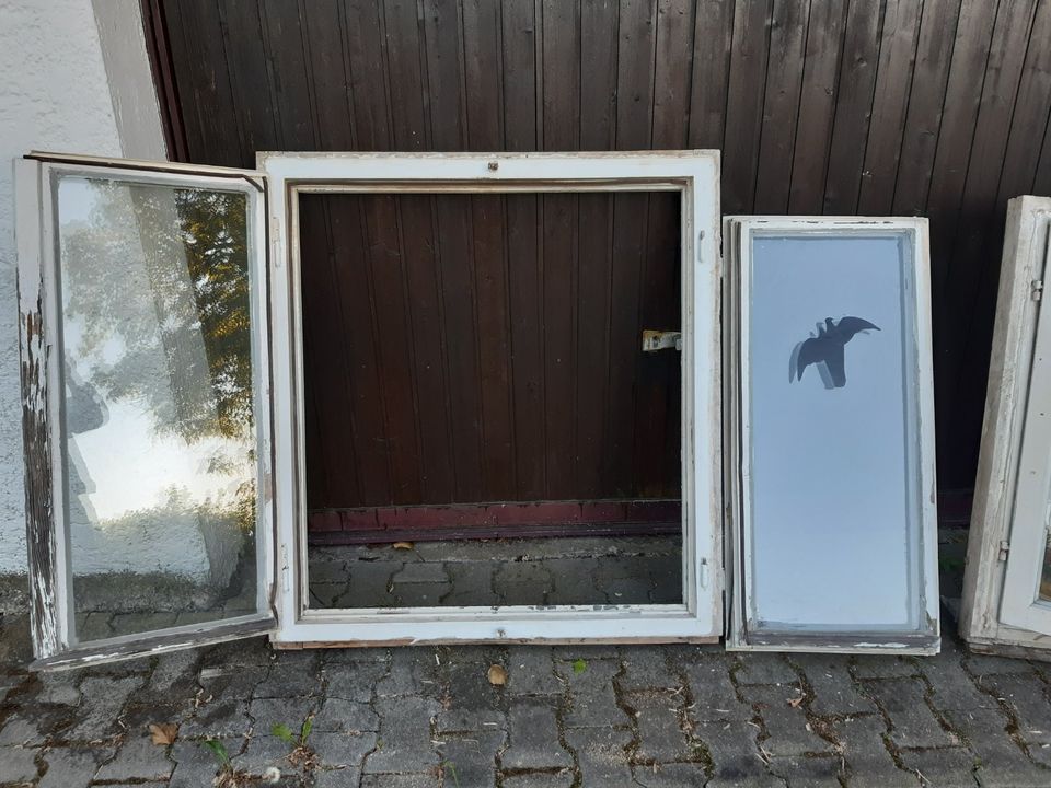 3 alte Holz Fenster, vintage, retro, shabby chic, Hochzeit, Deko in Hofkirchen