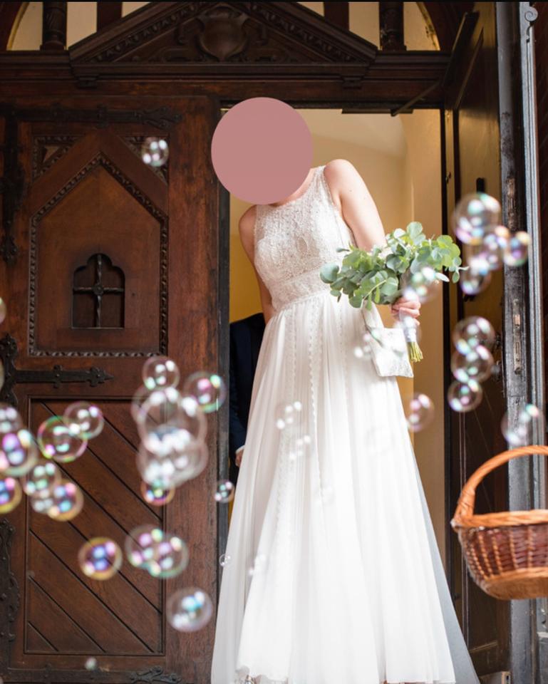 Brautkleid „Darian“ von Pronovias im Boho/Vintage Stil Gr. 40 in Wentorf