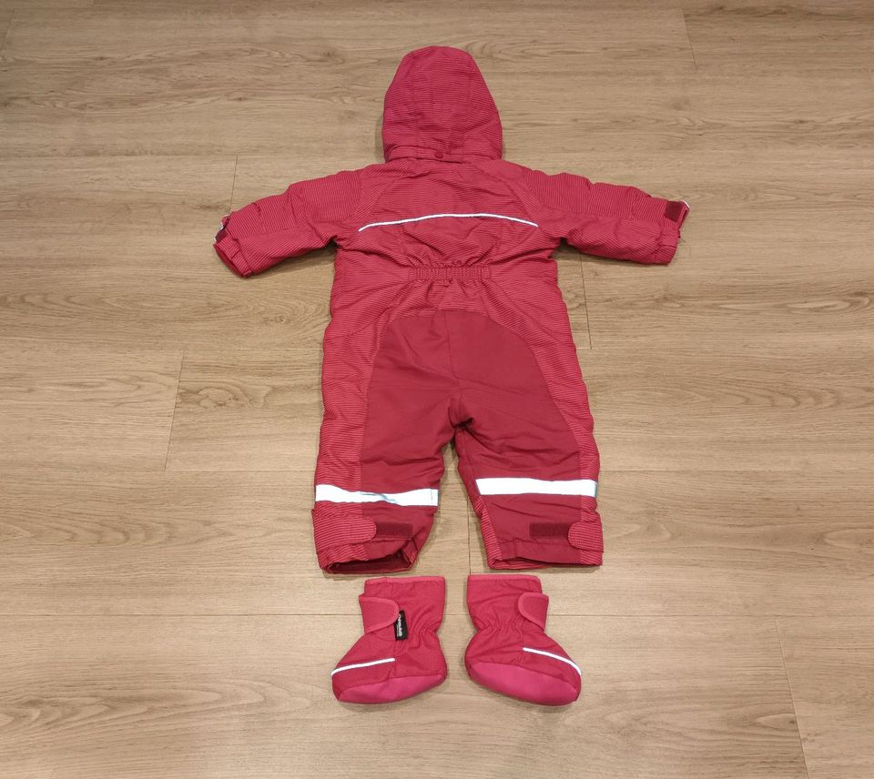 Gr. 74 H&M Schneeanzug Rot mit Reflektoren und Überzieher in Büchen