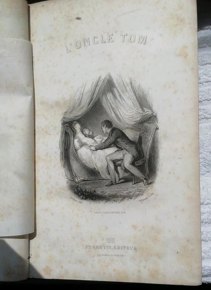 Buch 1853 * Onkel Toms Hütte * Französische Übersetzung in Wiesbaden