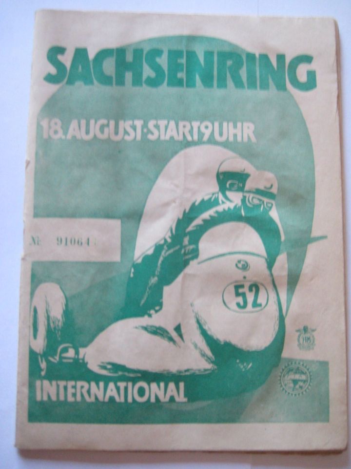 Rennprogramm Sachsenring-Rennen 1957 Hohenstein-Ernstthal in Auma