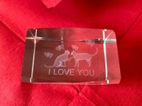 Glas Deko 3 D Katzen I love you Liebe Valentinstag Katze Herz Sachsen - Hartha Vorschau