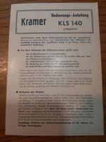 KRAMER KLS 140 BEDIENUNGSANLEITUNG --SELTEN Kr. Passau - Passau Vorschau