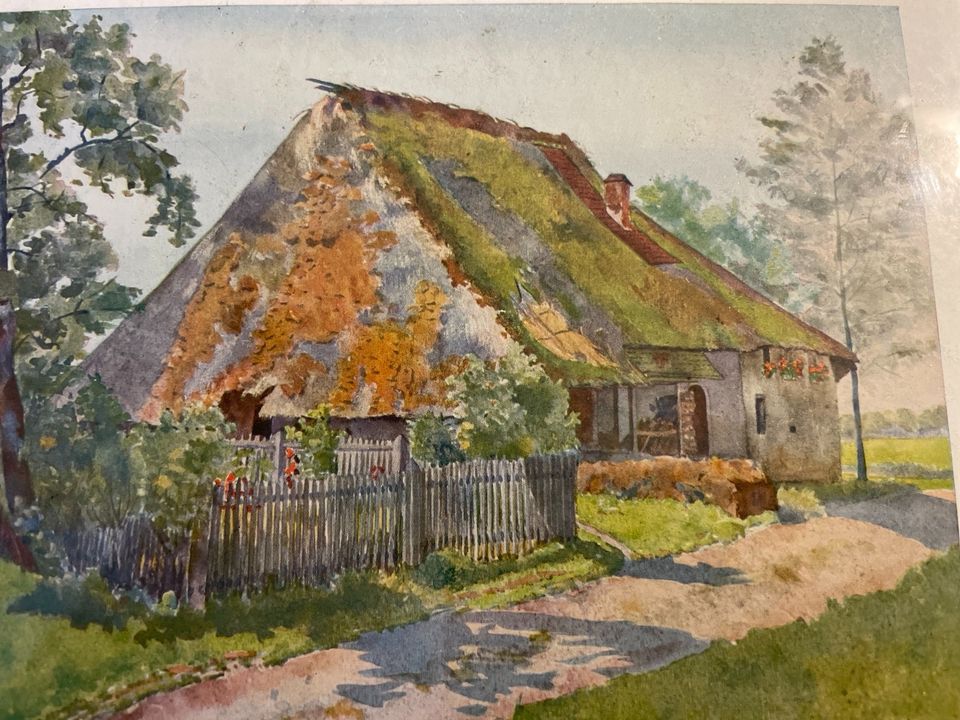 Kunstdruck Altes Bauernhaus mit Strohdach von Albertina Sulger in Neuwied