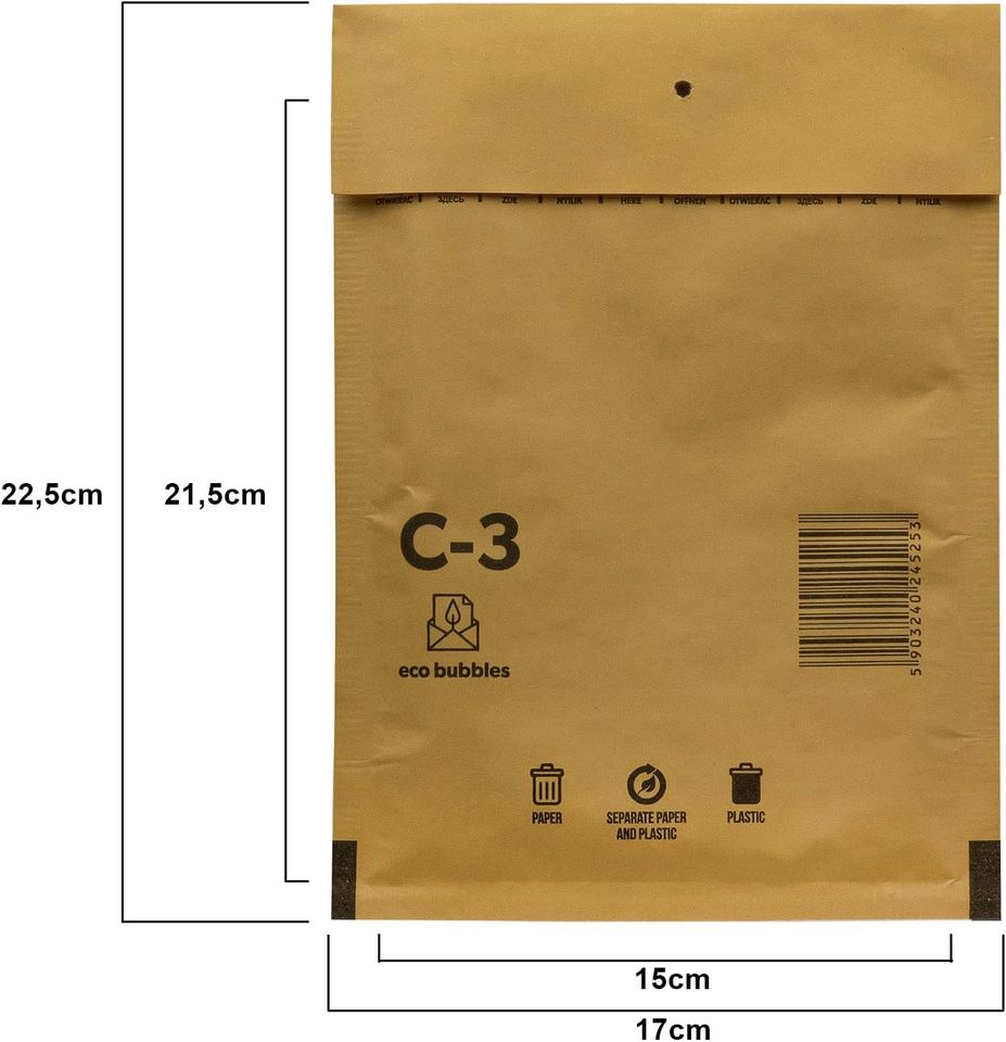 ~190 Luftpolsterversandtaschen Gr. C/3 C3 braun (170mm x 225mm) in Stuttgart