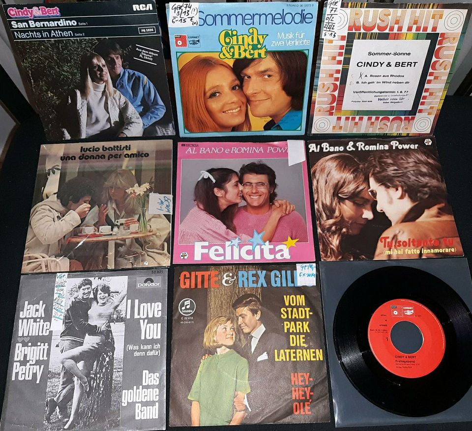 9x7" Vinyl: CINDY+BERT/ GITTE+REX/ AL BANO+R.POWER/LUCIO BATTISTI in Köln