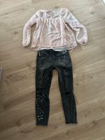 Outfit Vila Bluse rosa und used Jeans von Only mit Perlen Hüft Sachsen - Pulsnitz Vorschau