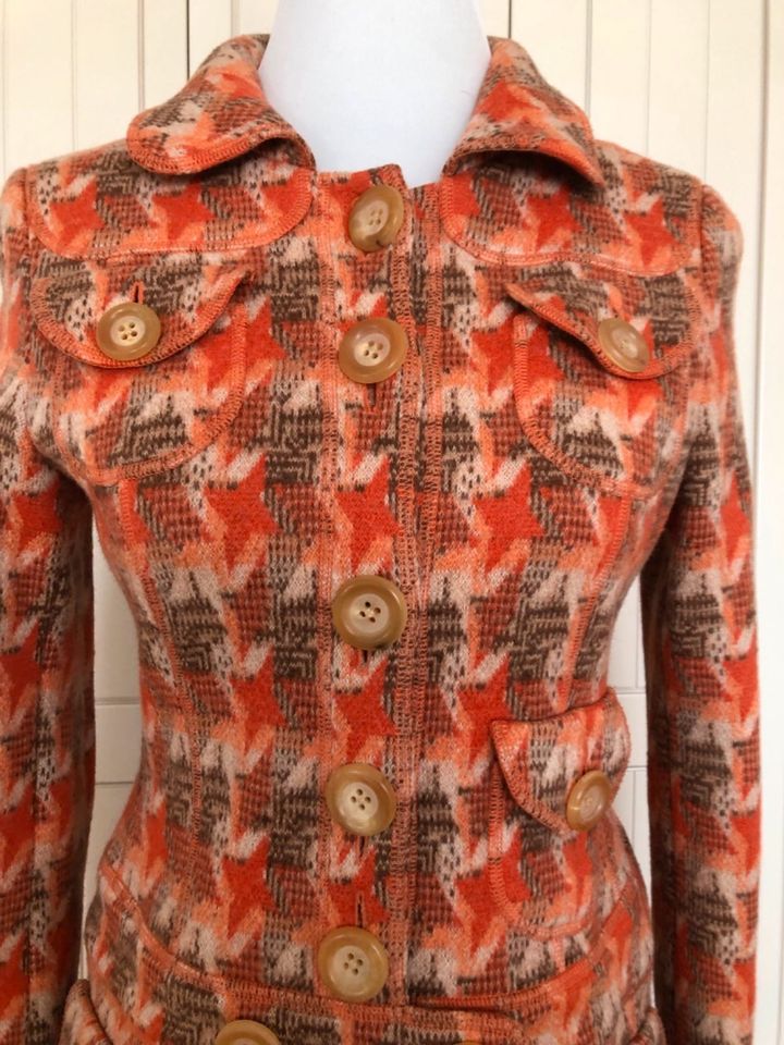 Designer Jerseymantel Rena Lange Wolle orange/braun Vintage in Heidelberg