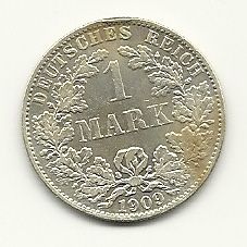 1 Mark Kaiserreich 900 Silber 1875 bis 1878 in Bad Harzburg