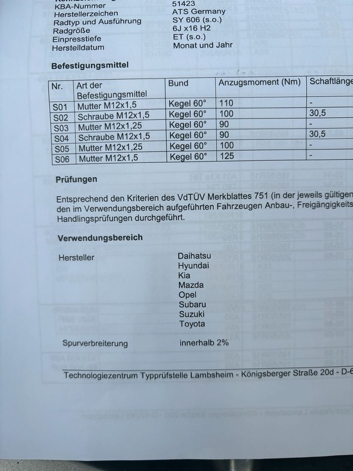 Alu Sommerkompletträder 16" in Wielenbach