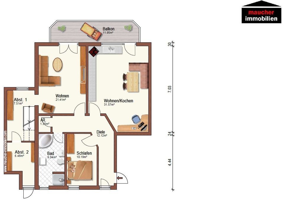 123m² - Schöne Maisonette - 5 Zimmer Wohnung in ruhiger Lage in Hergensweiler