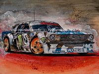 Leinwanddruck 80 x 60 cm Ford Mustang #43 Ken Block Nordrhein-Westfalen - Löhne Vorschau