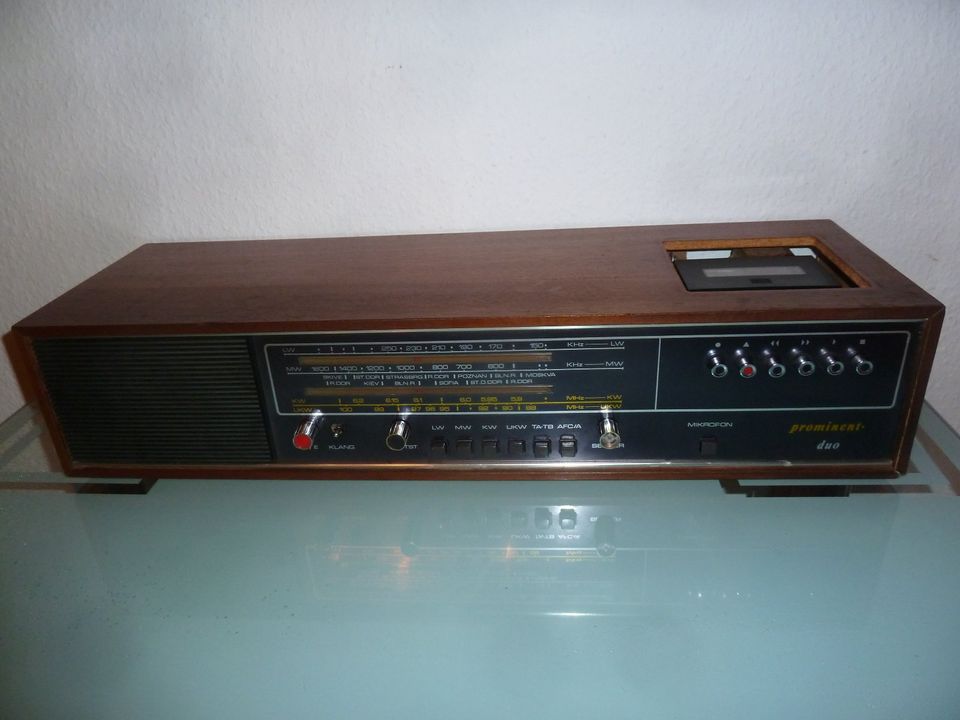 DDR ZEIT 70 HOLZ RADIO PROMINENT DUO KASSETTE VEB STERN ALT ANTIK in Schönfels Gem Lichtentanne