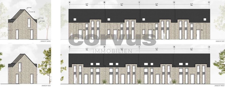 Entwicklungsgrundstück für 4 Reihenhäuser -  MIT BAUGENEHMIGUNG - in Oststeinbek