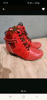 Schuhe/Stiefeletten rot mit polka dots Baden-Württemberg - Waibstadt Vorschau