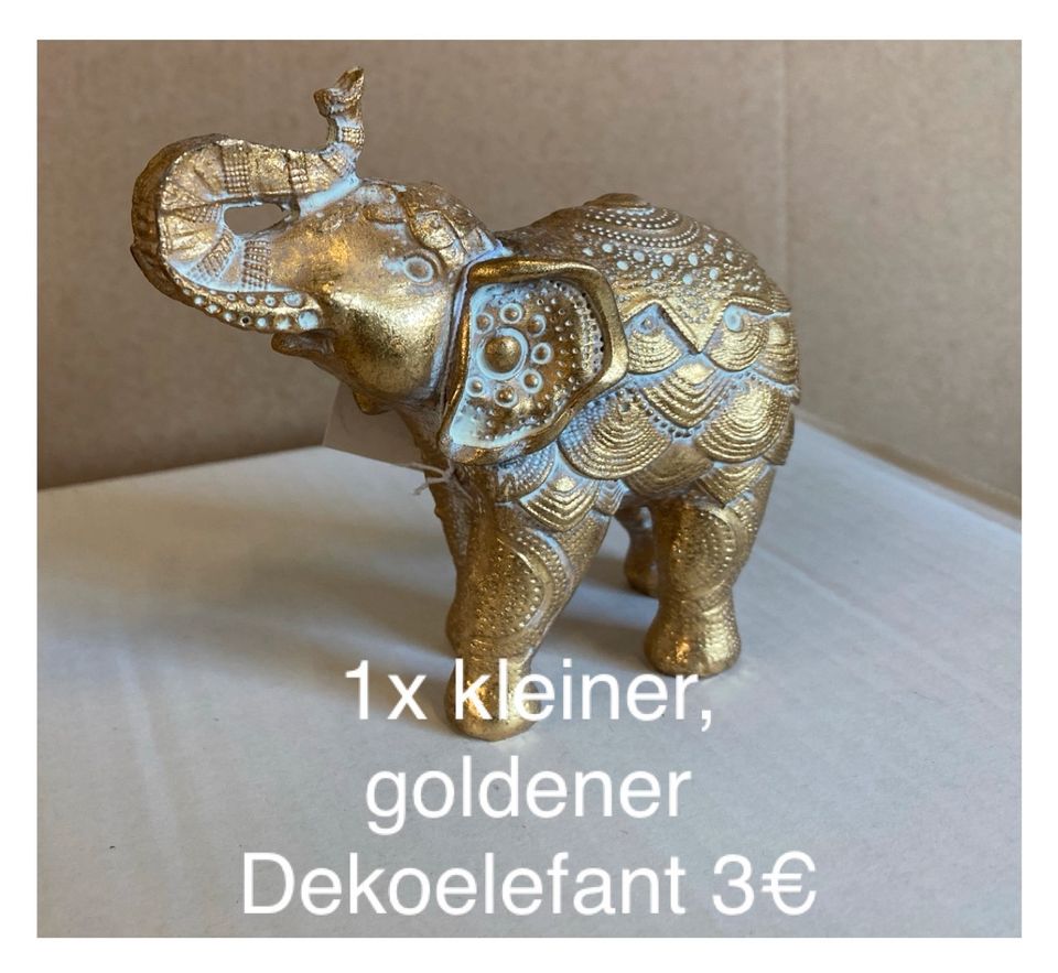 Deko Elefant Gold klein in Hürth