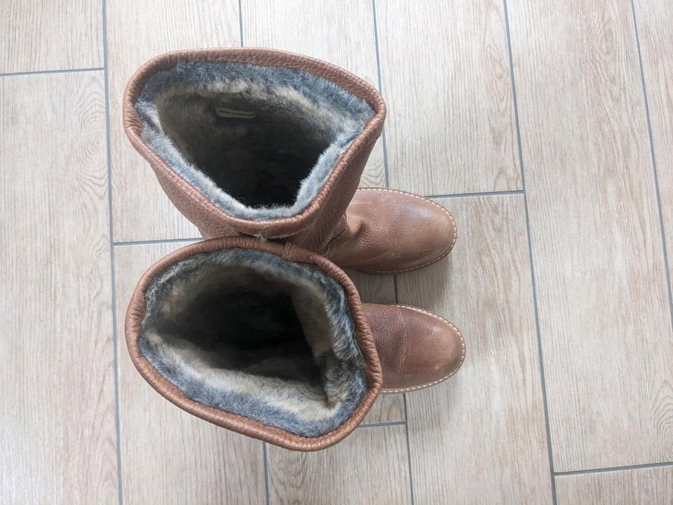 Boots, neu, Größe 38, Leder in Cognac-Farbe in Werder (Havel)