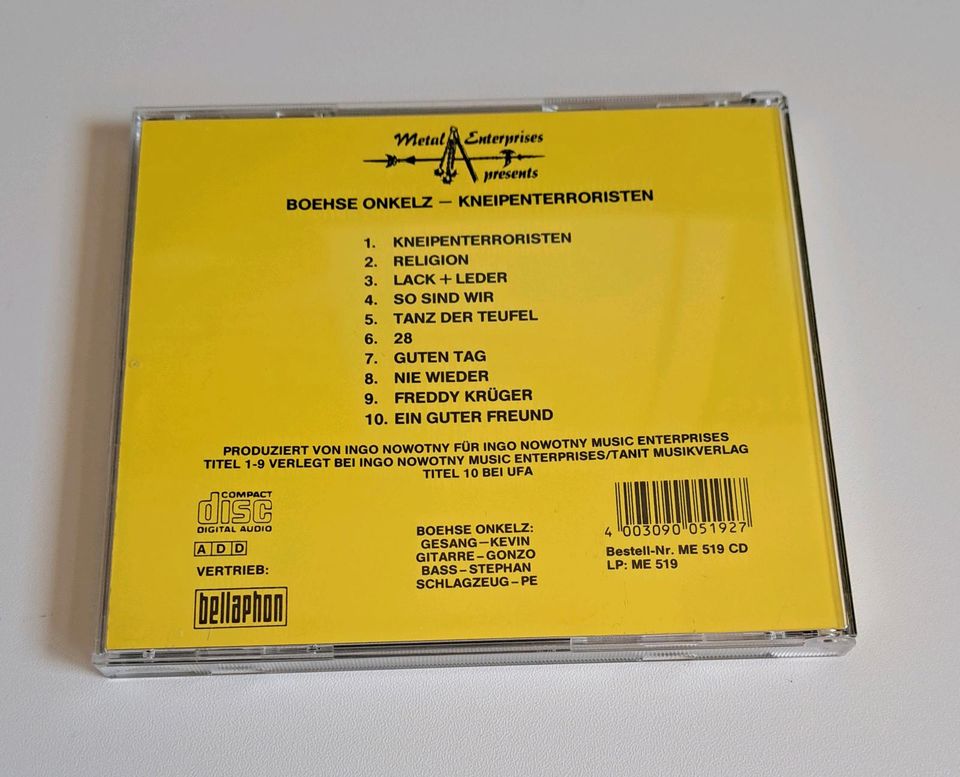 Böhse Onkelz - Kneipenterroristen CD 1988 Metal Enterprises in Neuhaus