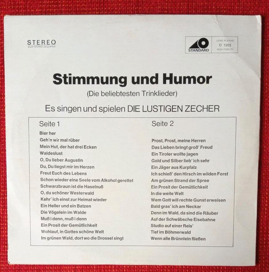 Stimmung und Humor - die beliebtesten Trinklieder Vinyl in Grömitz