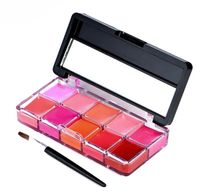 10 farben Make-Up Lip Gloss Palette mit Spiegel und Pinsel OVP Dresden - Pieschen Vorschau