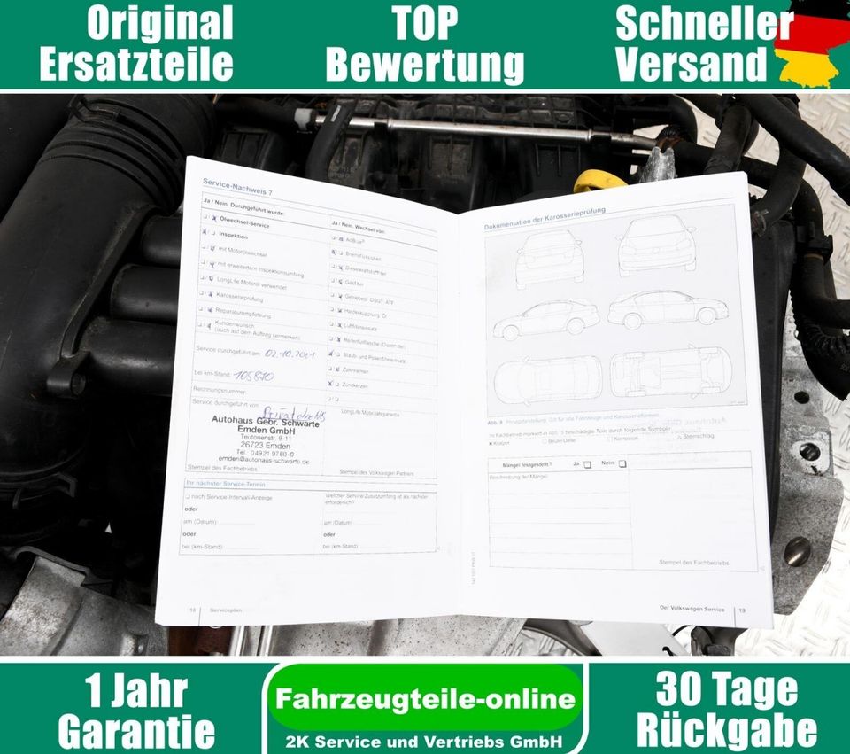 VW Skoda Seat Motor CHP CHPA 1.4 TSI 103kW Golf Komplett 127TKM S in Eilenburg