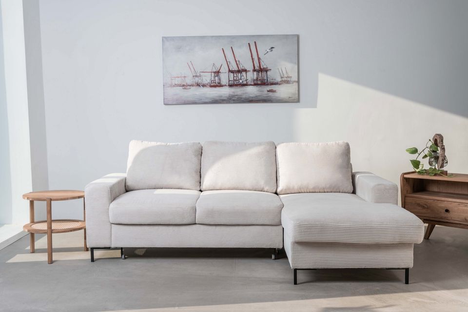 Ecksofa „Ahoi“ 300cm | Cord beige | Couch in Hamburg