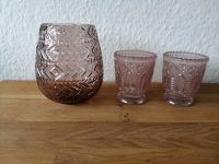 3 Windlichter aus Glas rosé Nordrhein-Westfalen - Kempen Vorschau