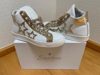 Santini Sneaker weiß gold Turnschuhe Gr. 39 NEU OVP Bayern - Parsdorf Vorschau