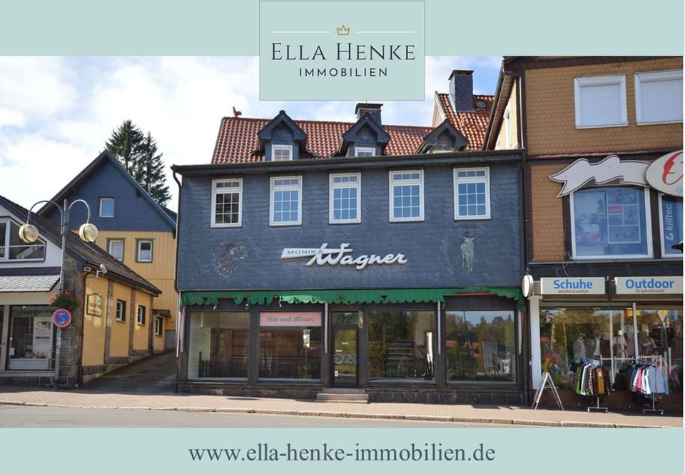 Beste, zentrale Lage: Wohn-, Geschäfthaus mit Ladengeschäft, 2 Wohnungen + Hinterhaus. in Braunlage