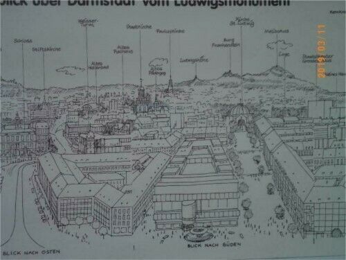 360° - Ansicht von Darmstadt vom Ludwigsdenkmal aus in Aschaffenburg