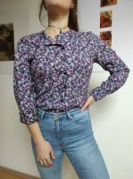Vintage Retro Stoffhemd Bluse mit außergewöhnlichem Blumenmuster Stuttgart - Feuerbach Vorschau