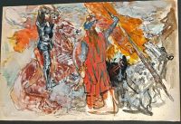 Nibelungen Aquarell Kriegsszene Otto FABER DU FAUR Pferd Parsifal Nürnberg (Mittelfr) - Südstadt Vorschau