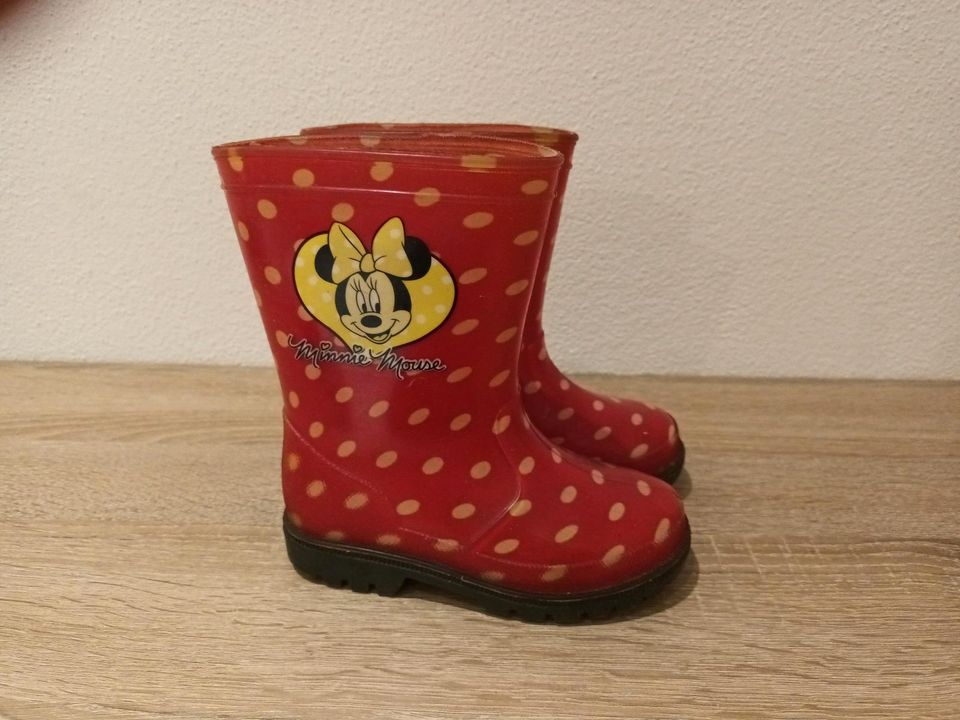 Gummistiefel * ungefüttert * Minnie Mouse * Gr.22 * Rot in Bad Kötzting