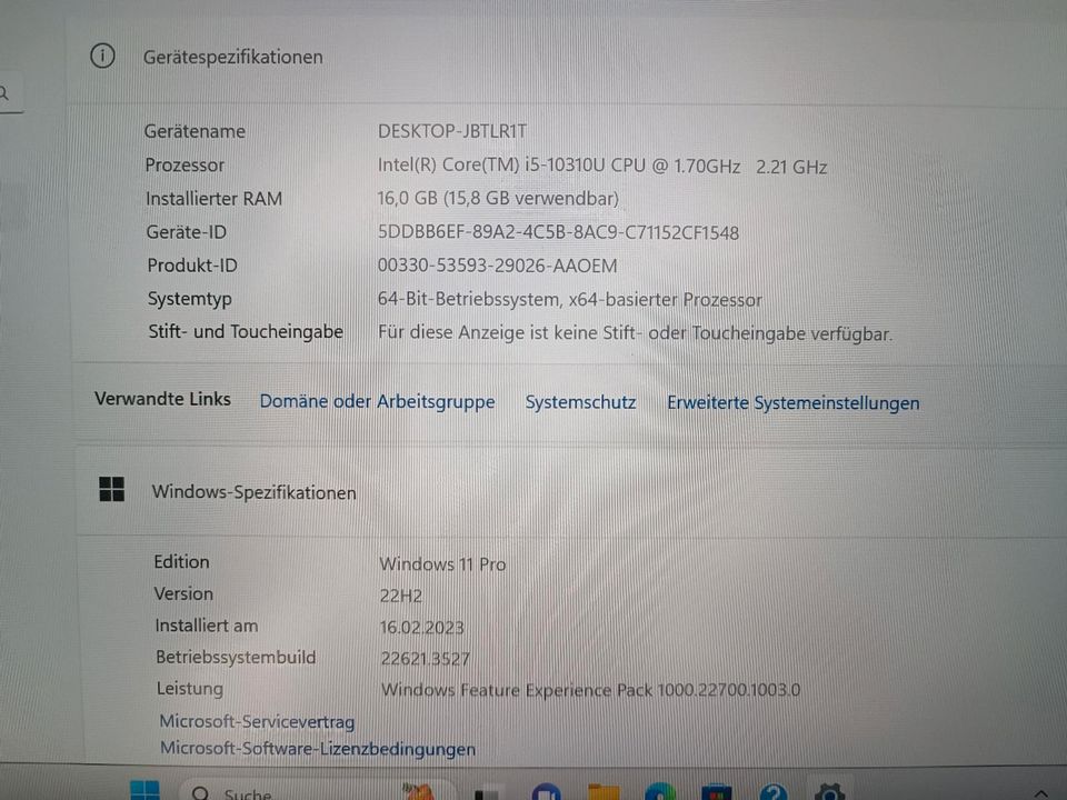 HP Elitebook 840 G7  RAM 16 GB 256 SSD Garantie bis 01.12.2024 in Mallersdorf-Pfaffenberg