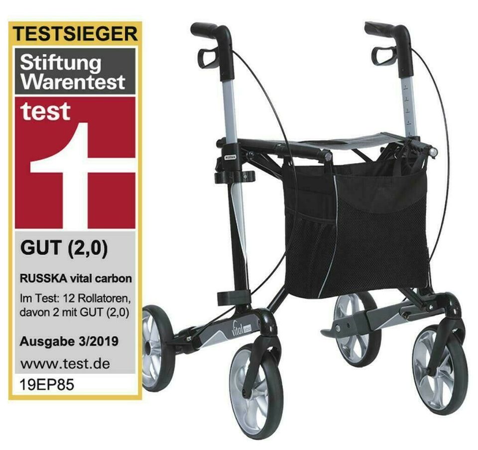 Testsieger Neuware Rollator Russka Vital Carbon Gehwagen in Stockach